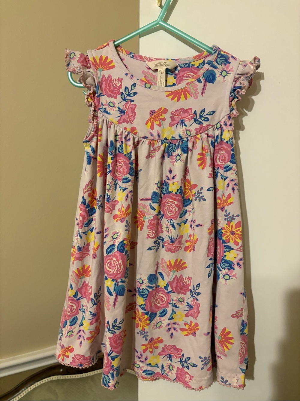 Matilda Jane Pink Floral Ruffle Sleeve Dress